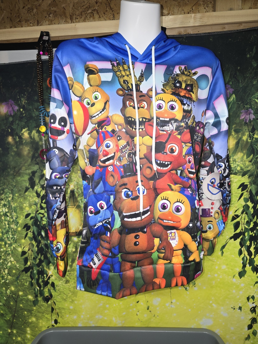 #193 Multicolor Graphic Five Nights Hooded Pullover